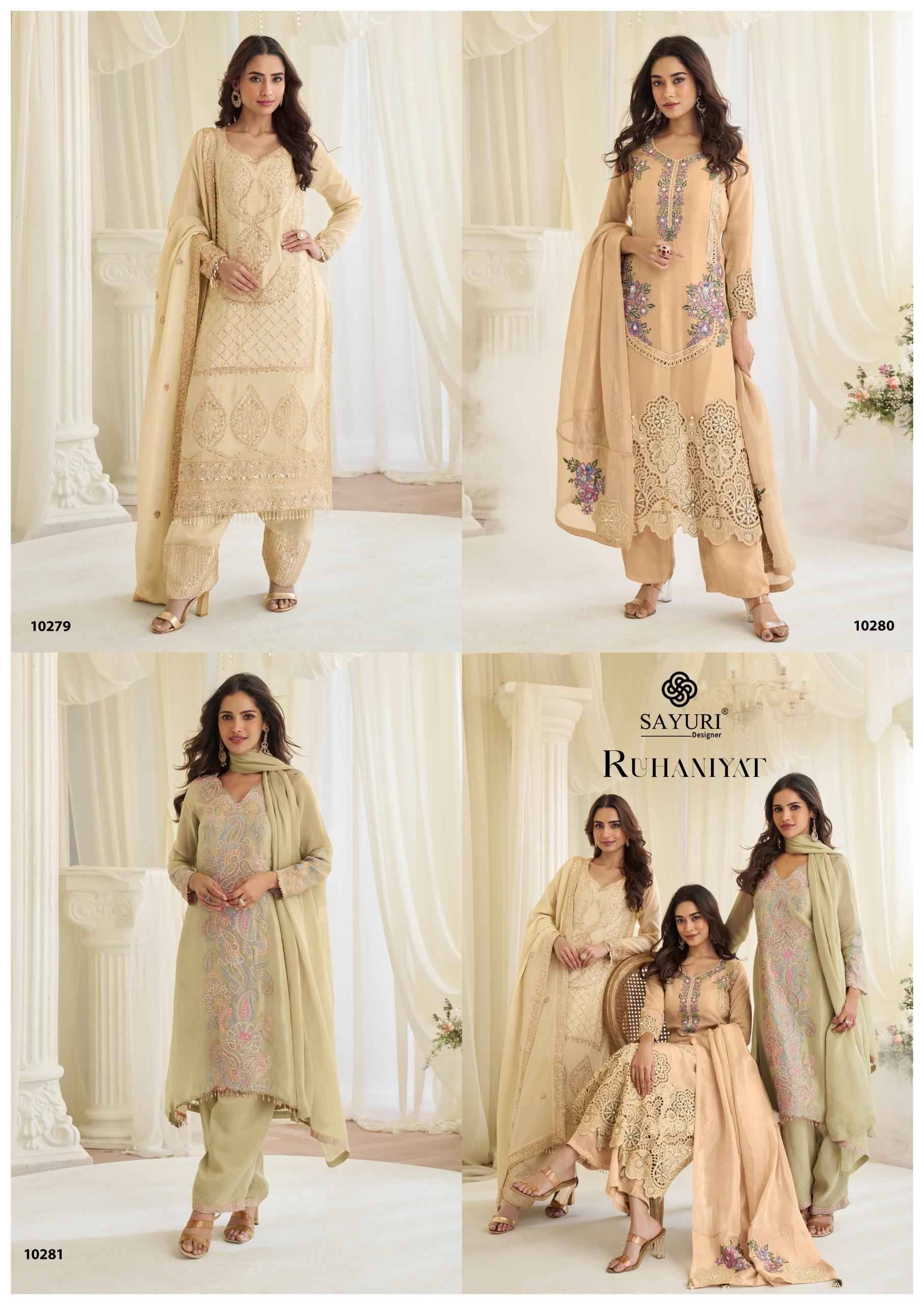 RUHANIYAT By Sayuri 10279 to 10281 Series Designer Festive Suits Collection Beautiful Stylish Fancy Colorful Party Wear & Occasional Wear Premium Simar Silk Dresses At Wholesale Price